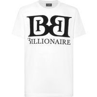 Baumwoll-T-Shirt mit beflocktem Logo