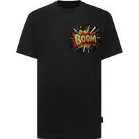 T-Shirt mit Comic-Grafik und Strass