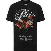 Strassverziertes T-Shirt mit Charakter-Grafik