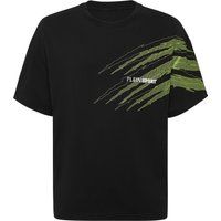 Lockeres Baumwoll-T-Shirt mit Scratch-Print