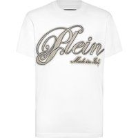 T-Shirt mit Strass-Signatur-Logo