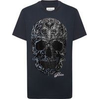 T-Shirt mit prunkvollem Totenkopf-Strassbesatz