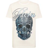 Baumwoll-T-Shirt mit Barock-Totenkopf-Print