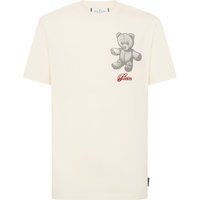 Grafik-T-Shirt mit Strass-Teddy-Motiv