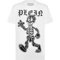 T-Shirt mit Strass-Skelett-Grafik