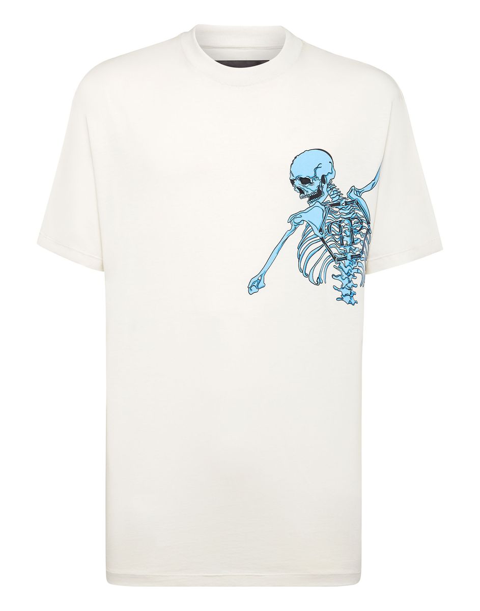 Baumwoll-T-Shirt mit Skelett-Print