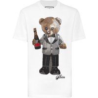 T-Shirt mit Teddybär im Smoking aus Strass