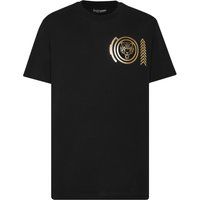 Baumwoll-T-Shirt mit goldenem Tigerprint