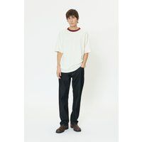 Boxy Ringer T-Shirt mit Kontrastkragen
