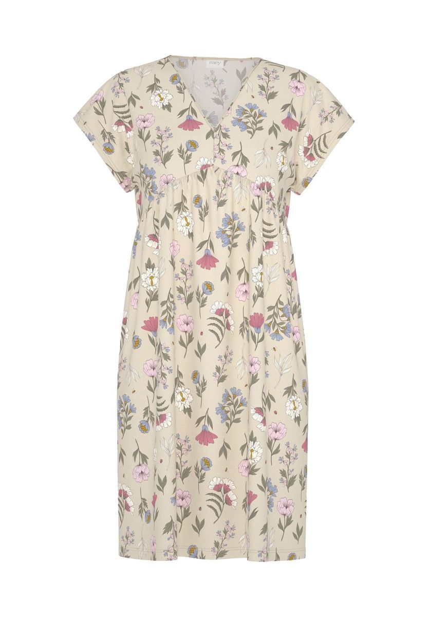 Nachthemd mit V-Ausschnitt und Blumenmuster