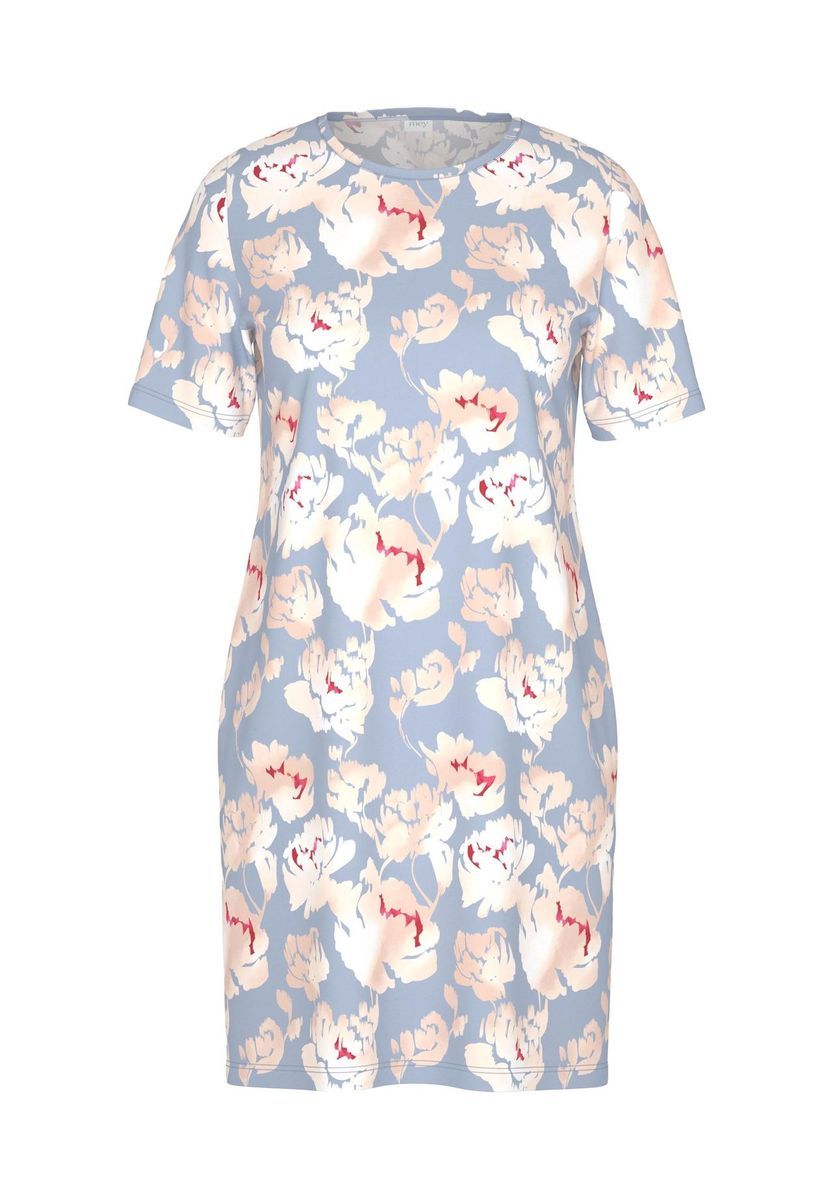 Nachthemd mit Blumenmuster und kurzen Ärmeln
