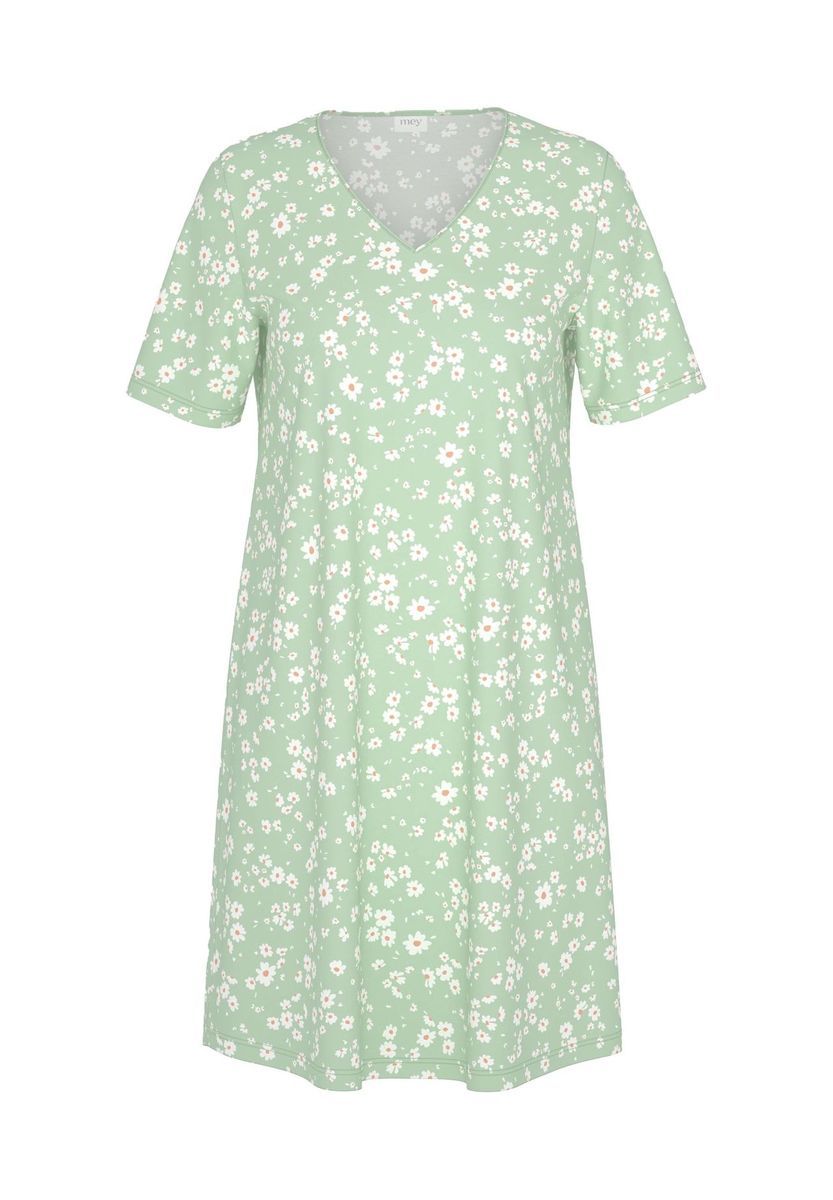 Nachthemd mit Blumenmuster und kurzen Ärmeln