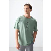Übergroßes Baumwoll-T-Shirt mit Grafik
