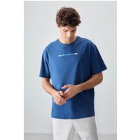 Oversized Baumwoll-T-Shirt mit Rundhalsausschnitt