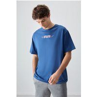 Übergroßes Baumwoll-T-Shirt mit Logo-Print