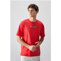 Übergroßes Baumwoll-T-Shirt mit Grafik-Logo