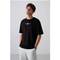 Oversized Rundhals-T-Shirt mit Grafikprint