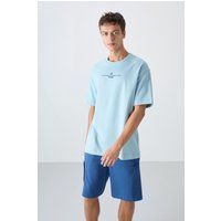 Übergroßes Grafik-T-Shirt aus Baumwollmix