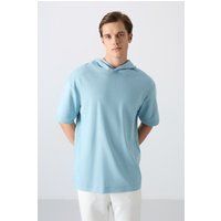Oversized Kurzarm-Kapuzenshirt