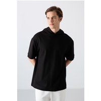 Oversized Kapuzen-T-Shirt mit Kurzarm