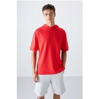 Oversize-Kapuzen-Shirt mit Kurzarm