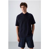 Übergroßes Kapuzen-T-Shirt mit kurzen Ärmeln