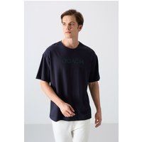Übergroßes Logo-Patch Rundhals-T-Shirt