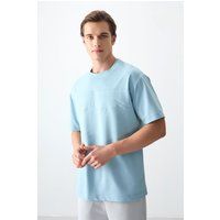 Strukturiertes Oversized-T-Shirt mit Rundhalsausschnitt