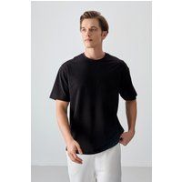 Oversized-Jersey-Shirt mit Rundhalsausschnitt