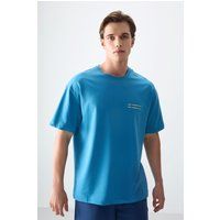 Oversized Baumwoll-Jersey-Shirt mit Print