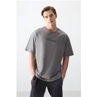 Oversize-Baumwoll-T-Shirt mit Grafikprint