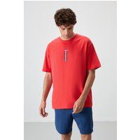 Übergroßes Baumwoll-T-Shirt mit Grafikdruck