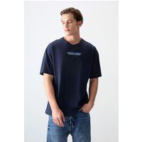 Oversize-Baumwoll-T-Shirt mit Grafikprint