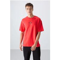 Oversized Baumwoll-Mix Grafik-T-Shirt