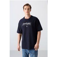 Oversize-T-Shirt mit Grafik-Schriftzug