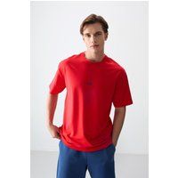 Bedrucktes Baumwoll-T-Shirt in Übergröße