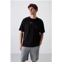 Oversized T-Shirt mit Grafik-Textdruck