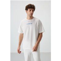 Oversized-Oberteil mit Brust-Stickerei