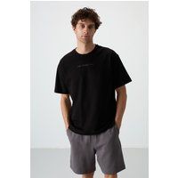 Bedrucktes Oversized Rundhals-T-Shirt