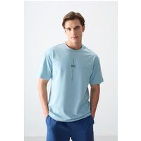 Oversized Bedrucktes Rundhals-T-Shirt