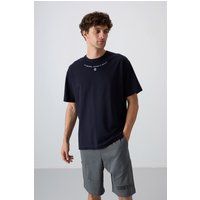 Oversized Grafik-T-Shirt aus Baumwollmischung
