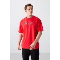 Oversized Grafik-Print Active T-Shirt