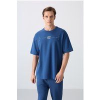 Oversized Grafik-Print Rundhals-T-Shirt