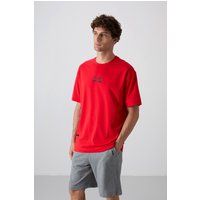 Oversized T-Shirt mit Kanji-Stickerei