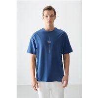 Bedrucktes Oversized-T-Shirt mit Rundhalsausschnitt