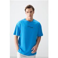 Übergroßes Baumwoll-Jersey T-Shirt mit Grafik