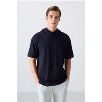 Oversized Kapuzen-T-Shirt mit Kurzarm