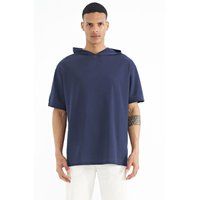 Entspanntes Kurzarm-Kapuzenshirt