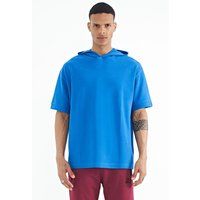 Oversize Kurzarm-Kapuzen-T-Shirt