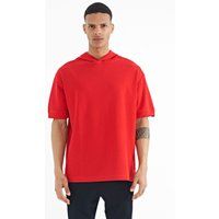 Oversize Kurzarm-Kapuzen-T-Shirt